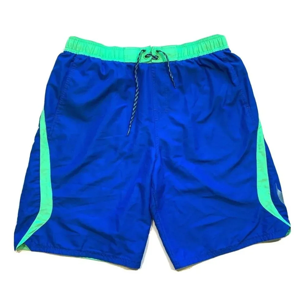 Nike Swim Trunks Board Shorts Mens Large Big Swoosh Mesh Brief‎ Color Block NEW